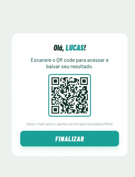 Resultado entregue por QR Code para o celular